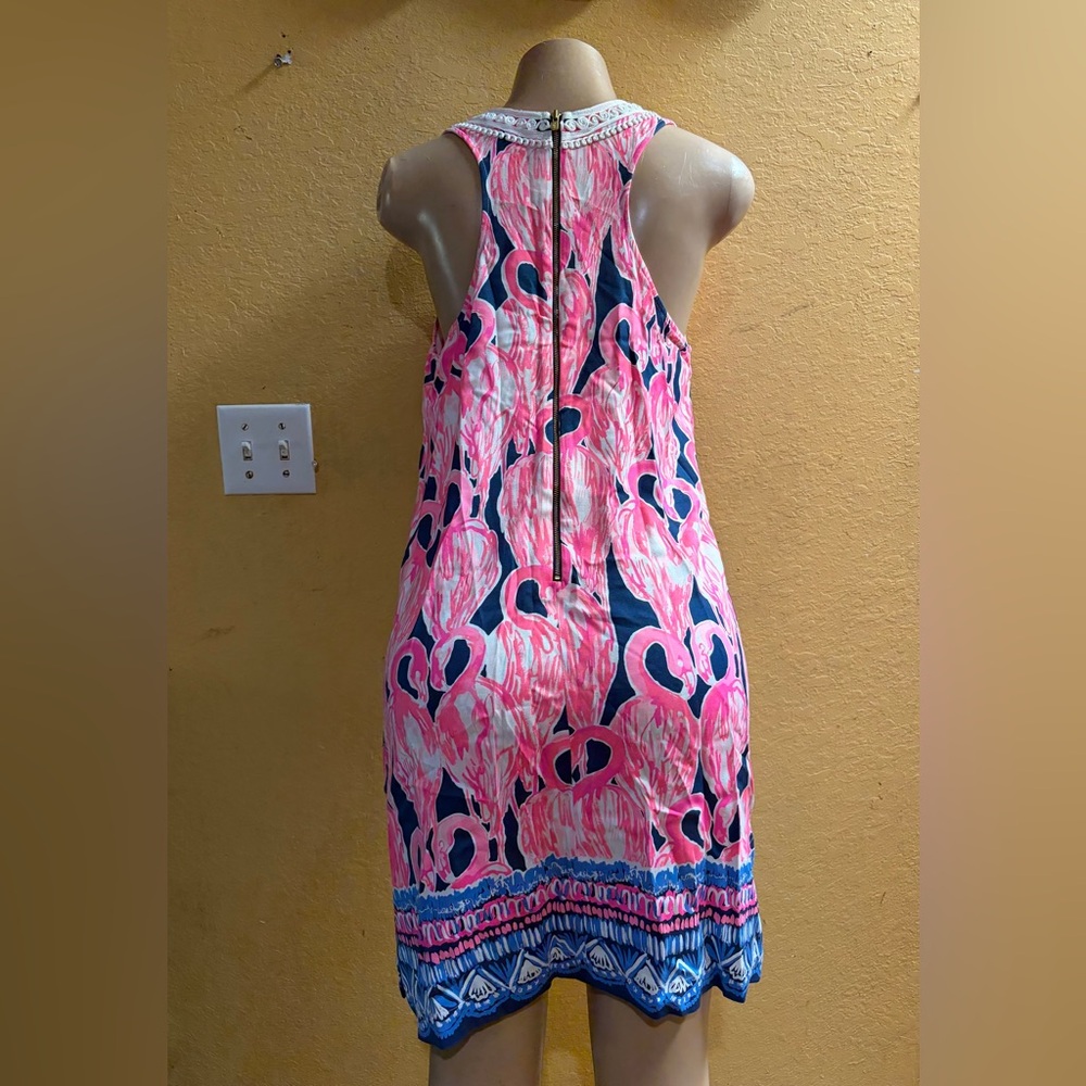 Elegant Pink and Blue Swim Cover-Up - Picture 3 of 8